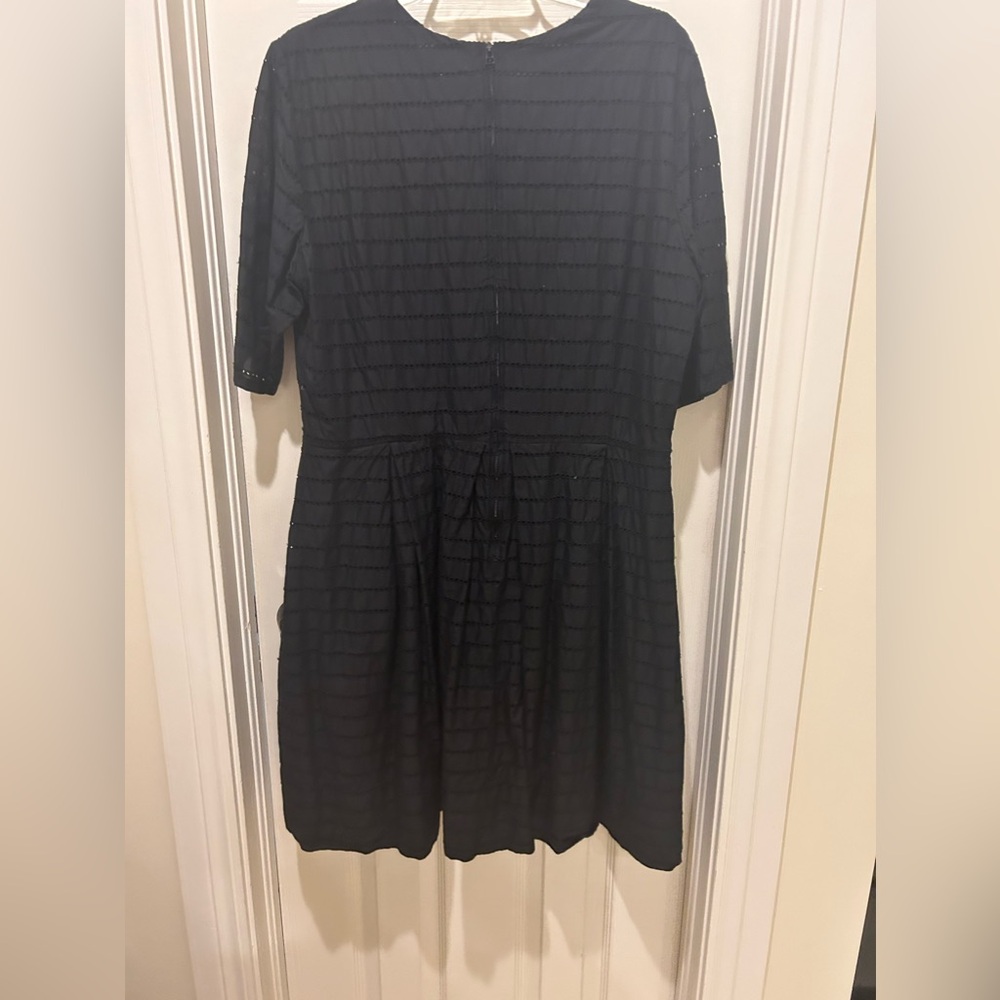 Gap black eyelet fit and flare dress size 20
